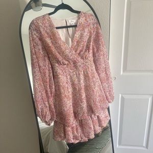 Pink flowy floral Japna dress (size s)